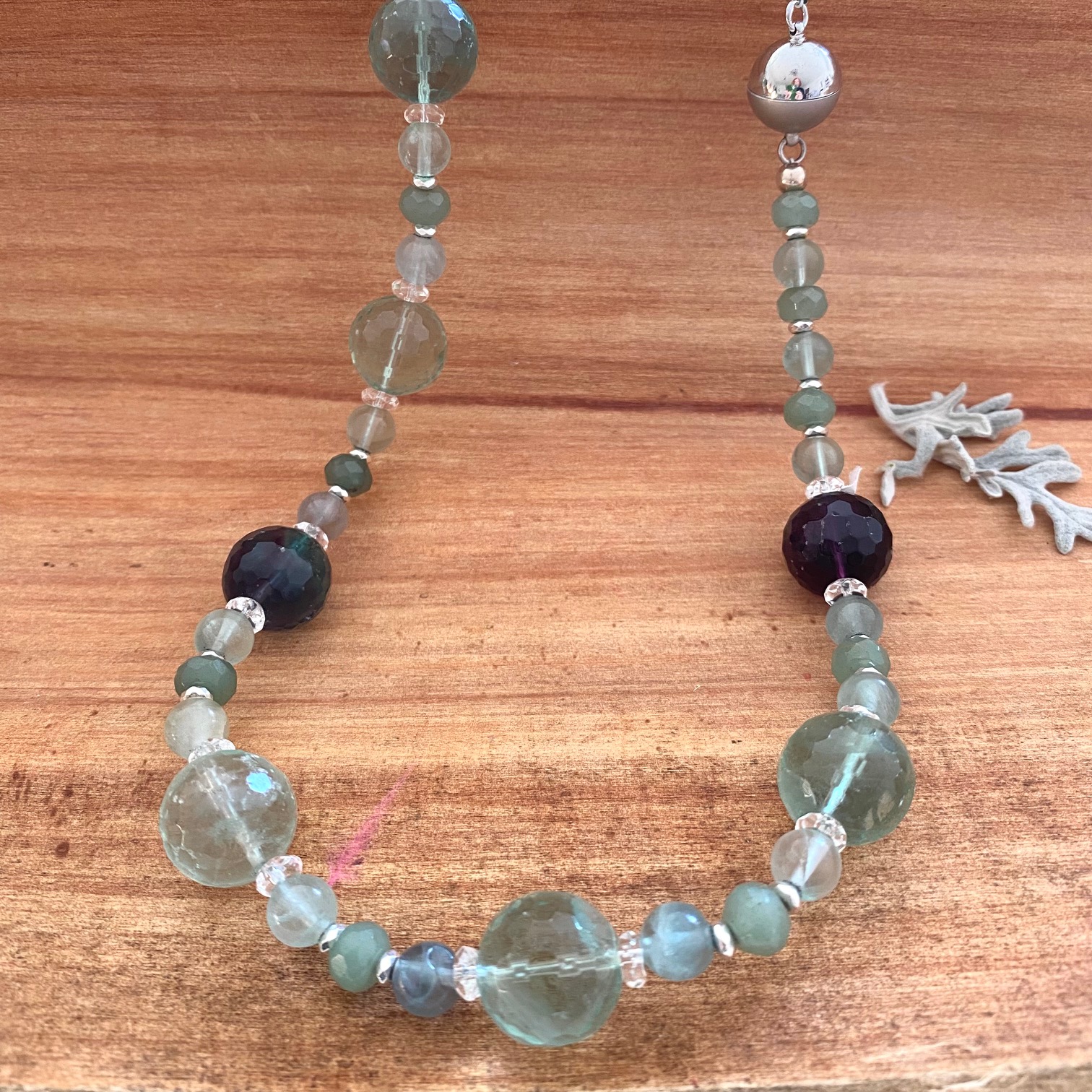Fluoritkette mit Aquamarin