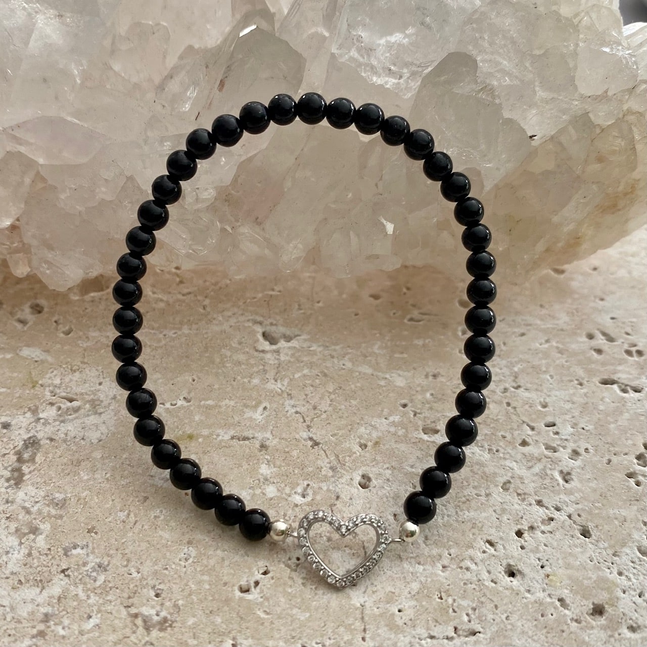 Edelsteinarmband Turmalin, mit Herz